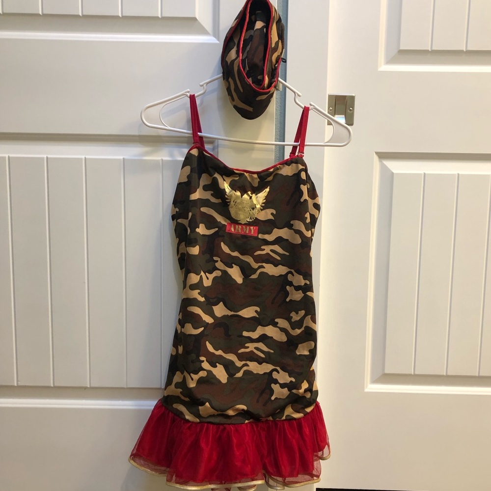 Reversible army and navy/sailor mini dress Womens Halloween costume